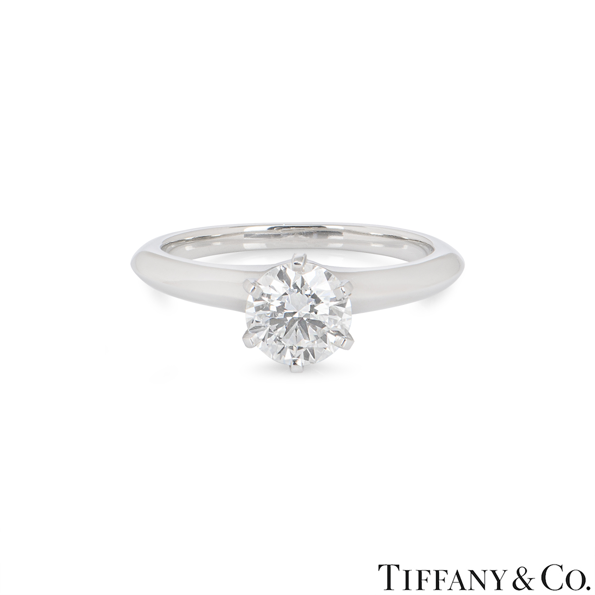 Tiffany & Co. Platinum Diamond Setting Ring 0.97ct I/SI1